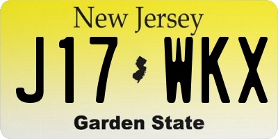 NJ license plate J17WKX