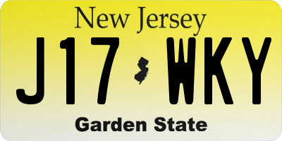 NJ license plate J17WKY