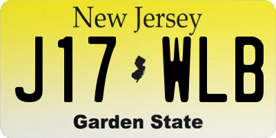 NJ license plate J17WLB