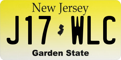 NJ license plate J17WLC