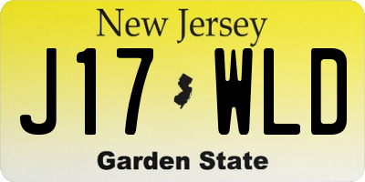 NJ license plate J17WLD