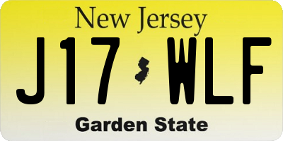NJ license plate J17WLF