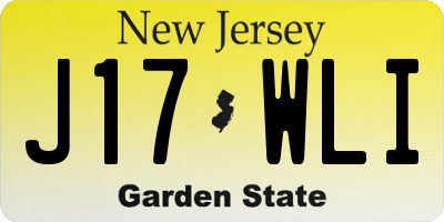 NJ license plate J17WLI