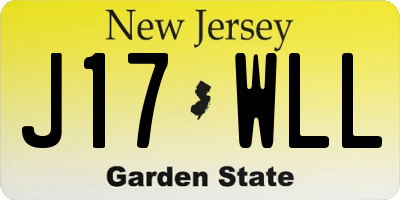 NJ license plate J17WLL