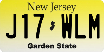 NJ license plate J17WLM