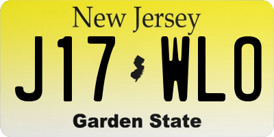 NJ license plate J17WLO