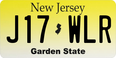 NJ license plate J17WLR