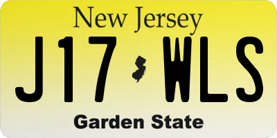 NJ license plate J17WLS