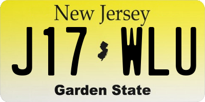 NJ license plate J17WLU