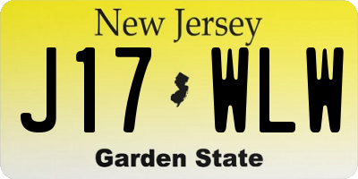 NJ license plate J17WLW