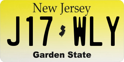 NJ license plate J17WLY