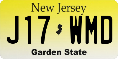 NJ license plate J17WMD