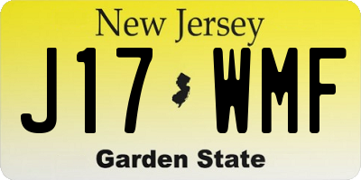 NJ license plate J17WMF