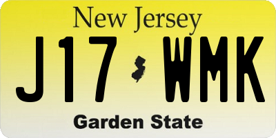 NJ license plate J17WMK
