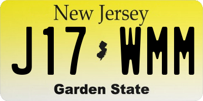 NJ license plate J17WMM