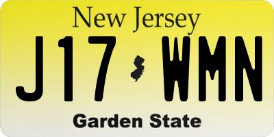 NJ license plate J17WMN