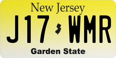 NJ license plate J17WMR
