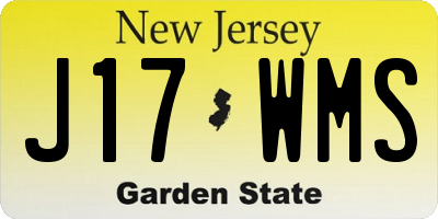 NJ license plate J17WMS
