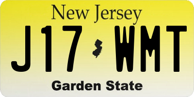 NJ license plate J17WMT