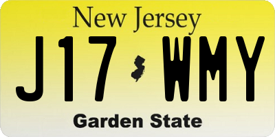 NJ license plate J17WMY