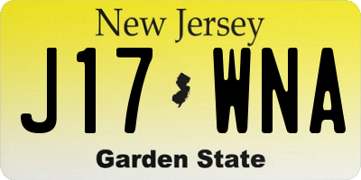 NJ license plate J17WNA