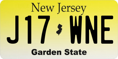 NJ license plate J17WNE