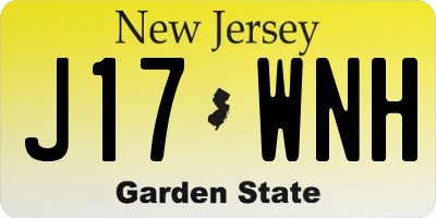 NJ license plate J17WNH