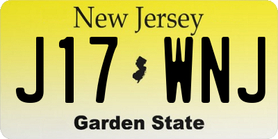 NJ license plate J17WNJ