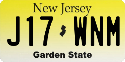 NJ license plate J17WNM