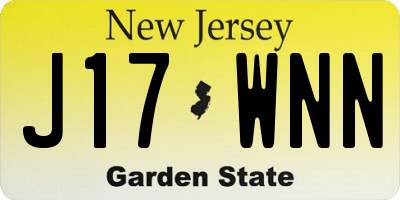 NJ license plate J17WNN