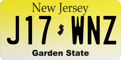 NJ license plate J17WNZ