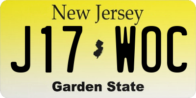 NJ license plate J17WOC
