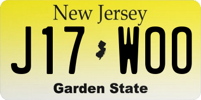 NJ license plate J17WOO