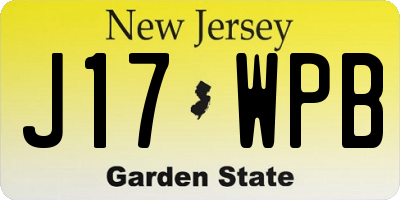 NJ license plate J17WPB
