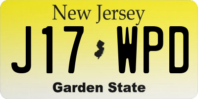 NJ license plate J17WPD
