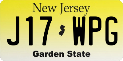 NJ license plate J17WPG