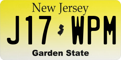 NJ license plate J17WPM