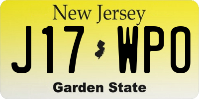NJ license plate J17WPO