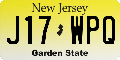 NJ license plate J17WPQ
