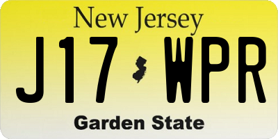 NJ license plate J17WPR