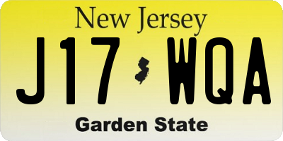 NJ license plate J17WQA