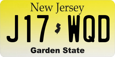NJ license plate J17WQD