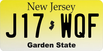NJ license plate J17WQF