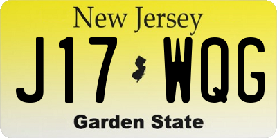 NJ license plate J17WQG