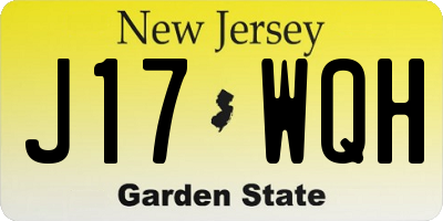 NJ license plate J17WQH