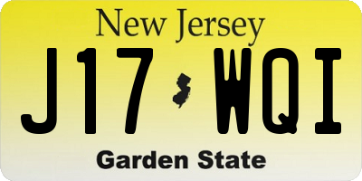 NJ license plate J17WQI