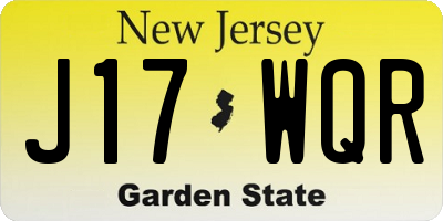 NJ license plate J17WQR
