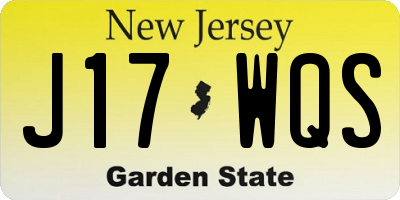 NJ license plate J17WQS