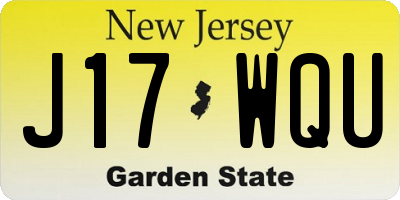 NJ license plate J17WQU