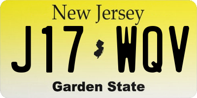 NJ license plate J17WQV